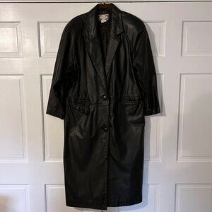 Paris Sport Club Leather Trench Coat Womens' Size Medium